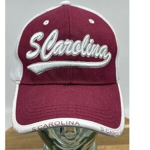 South Carolina Gamecocks Baseball Cap Maroon White Embroidered Logo Adjustable‎